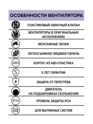 Вентилятор накладной WAVE D100 обр.клапан Gray ERA